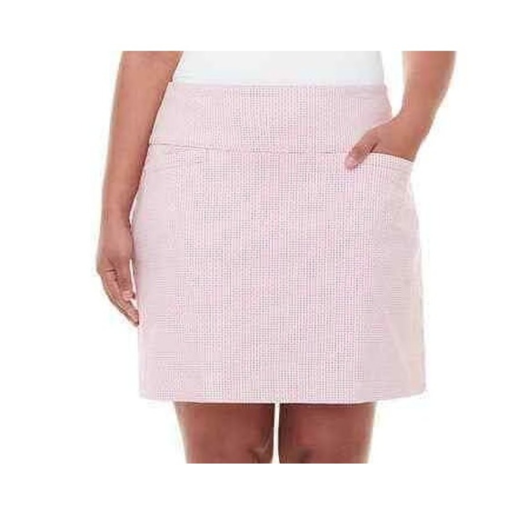 S.C. & CO. Skort Active Skirt Pink White Geometric Print Pockets Size XL